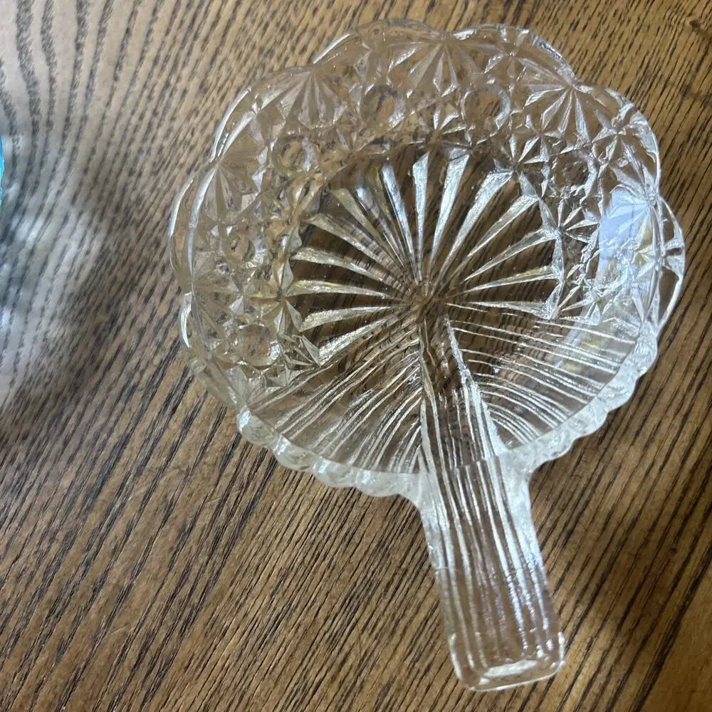 1960’s Daisy & Button pattern glass butter pats/salt dips/Ash Trays Set Of 2